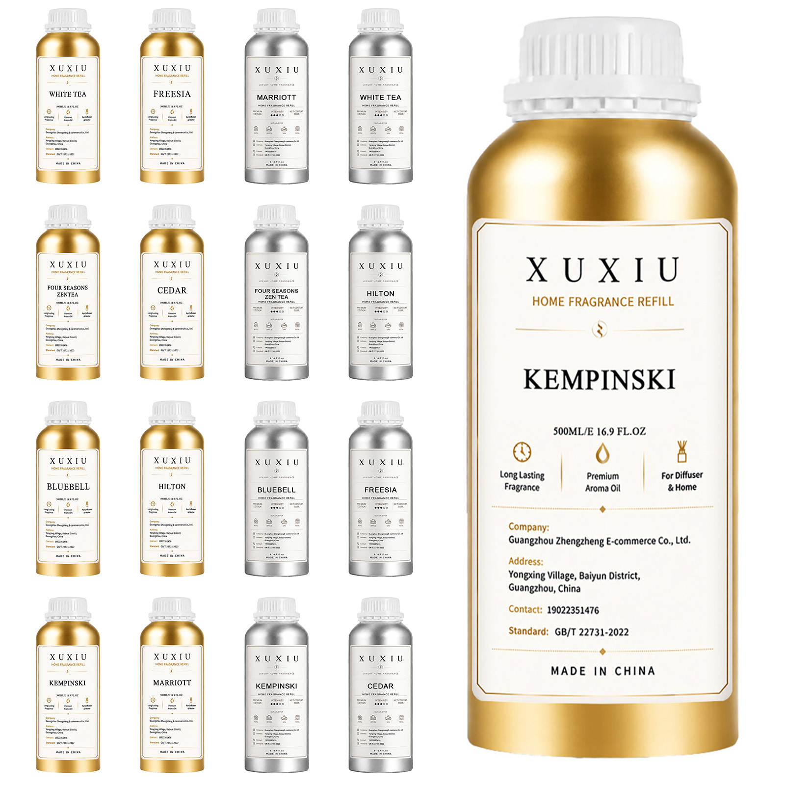 Home Fragrance Refill - 500 ml długotrwałego, bezpłomieniowego olejku eterycznego
